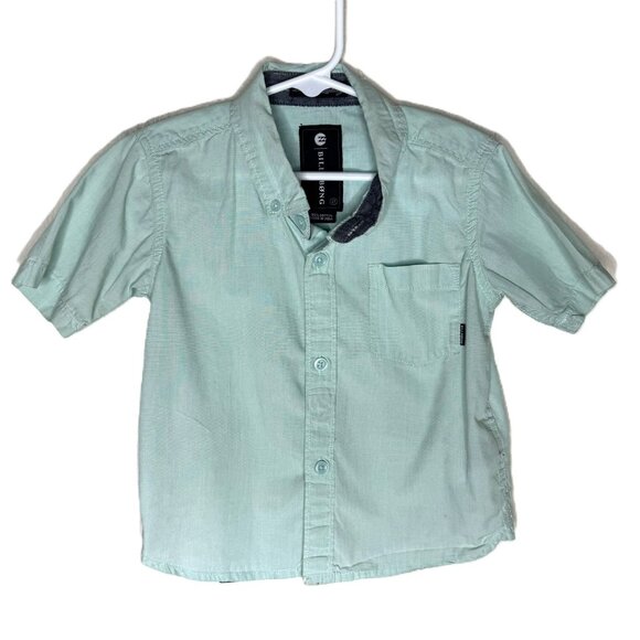Billabong Toddler Boy Mint Green Short Sleeve Button-Up Shirt, Size 2T - Picture 1 of 7